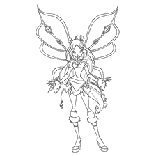 Flora para colorear de Winx Club como Lovevix