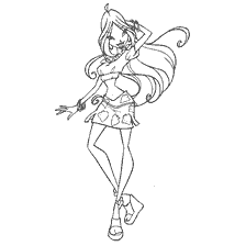 Flora para colorear de la caricatura Winx