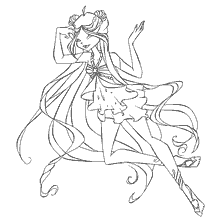 Coloración del personaje de Flor de la serie animada Winx Club