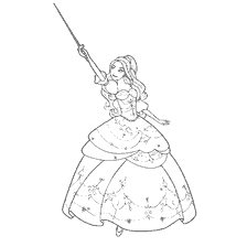 coloring page: Barbie Musketeer Coloring with a Sword