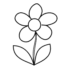 Contour image of the flower for coloring