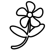 Coloring flower with petals and leaves