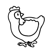 Pollo para colorear para niños