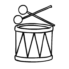 Drum en stick kleuren