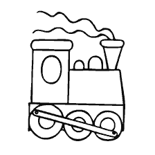 Schilderen voor kinderen - stoomlocomotief
