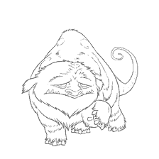 The legend of the monster. A monster with a splinter in his paw.