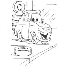 página para colorear: Luigi de la caricatura Coches en el libro para colorear