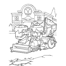 página para colorear: Capa de asfalto de los dibujos animados Coches en el libro para colorear