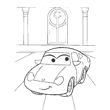 página para colorear: Personaje colorante Sally de los coches de dibujos animados