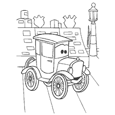 página para colorear: Dibujo de un coche viejo de los dibujos animados Coches