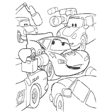 página para colorear: Colorear con Rayo McQueen y otros personajes
