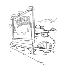 página para colorear: Sheriff de la historieta Coches en la señal de Radio Springs