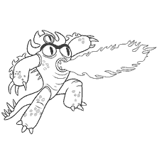 Coloring Fredzilla from the cartoon City of Heroes