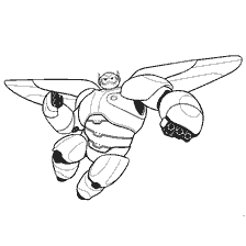 Coloring of the modernized Baymax from the cartoon City of Heroes