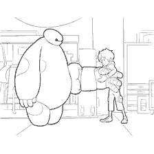 Hiro Hamada and Beymax robot from Hero City