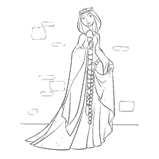 página para colorear: Reina de color Eleanor de Braveheart