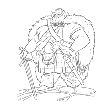 página para colorear: Coloración del rey Fergus de la caricatura Braveheart