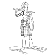 página para colorear: Hijo del Señor Mackintosh con espada en mano