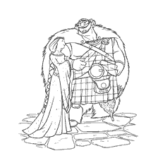 página para colorear: Héroes de los dibujos animados Braveheart: Rey y Reina