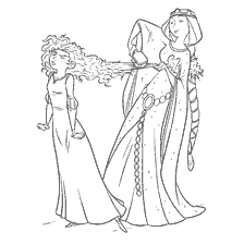 página para colorear: La reina peina el cabello rizado de su hija desde Braveheart.