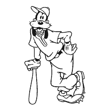 Rysunek: Myszka Mickey i firma - baseballista Goofy
