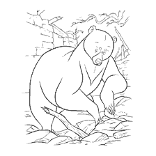 página para colorear: El oso está agitando rocas