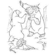 página para colorear: Queen Eleanor y el oso protegen a Mérida de la amenaza