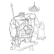 página para colorear: Colorear con el Rey Fergus de Corazón Bravo y Oso
