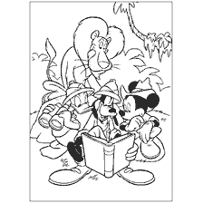 Colorear con Mickey Mouse, Donald Duck, Goofy y el León