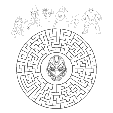 Coloration avec les Avengers et la Maze