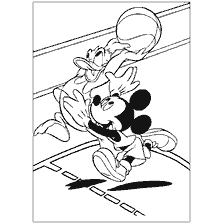 Amanecer por Mickey Mouse y Pato Donald jugando al baloncesto