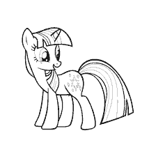 Coloring Sparkles with rainbow mane