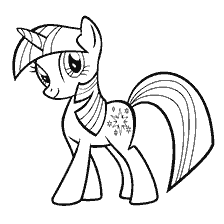 Coloring Sparkling Princess-alikorn in black and white format