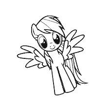 Rainbow Dash Zeichnung zum Färben