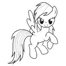 Zeichnen Rainbow Dash von meinem kleinen Pony für Färbung