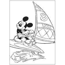 Mickey Mouse monta windsurf surf