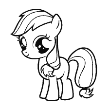 Coloring picture of Little Applejack from My Little Pony