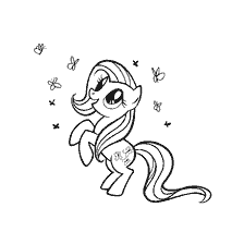 Flattershay and butterflies on the coloring book