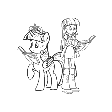 Pony Twilight Sparkle እና ልጃገረድ Twilight Sparkle