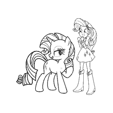 Pony Rarity እና ልጃገረድ Rarity