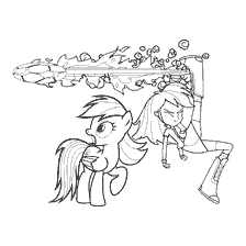Pony Rainbow Dash en meisie Rainbow Dash