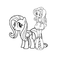 Kleuren van de Flattershy Girl en de Flattershy Pony