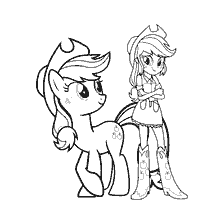 Pony Applejack እና Applejack ልጃገረድ