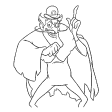 A villain in a pot with a cunning expression