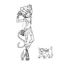 Colorear Toralei Strype con un tigre lleno de sable de mascotas