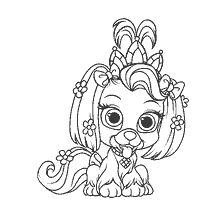 Tekening van kamille puppy, huisdier van Rapunzel