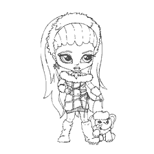 Colorear Abby Bominable de Monster Alto con una linda mascota
