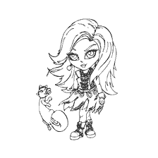 Para colorear imagen Espectra Vondergeist de Monster High con una mascota.