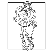 página para colorir: Colorindo Draculaura com um guarda-chuva