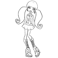 página para colorir: Colorindo Draculaura no estilo de Monster High